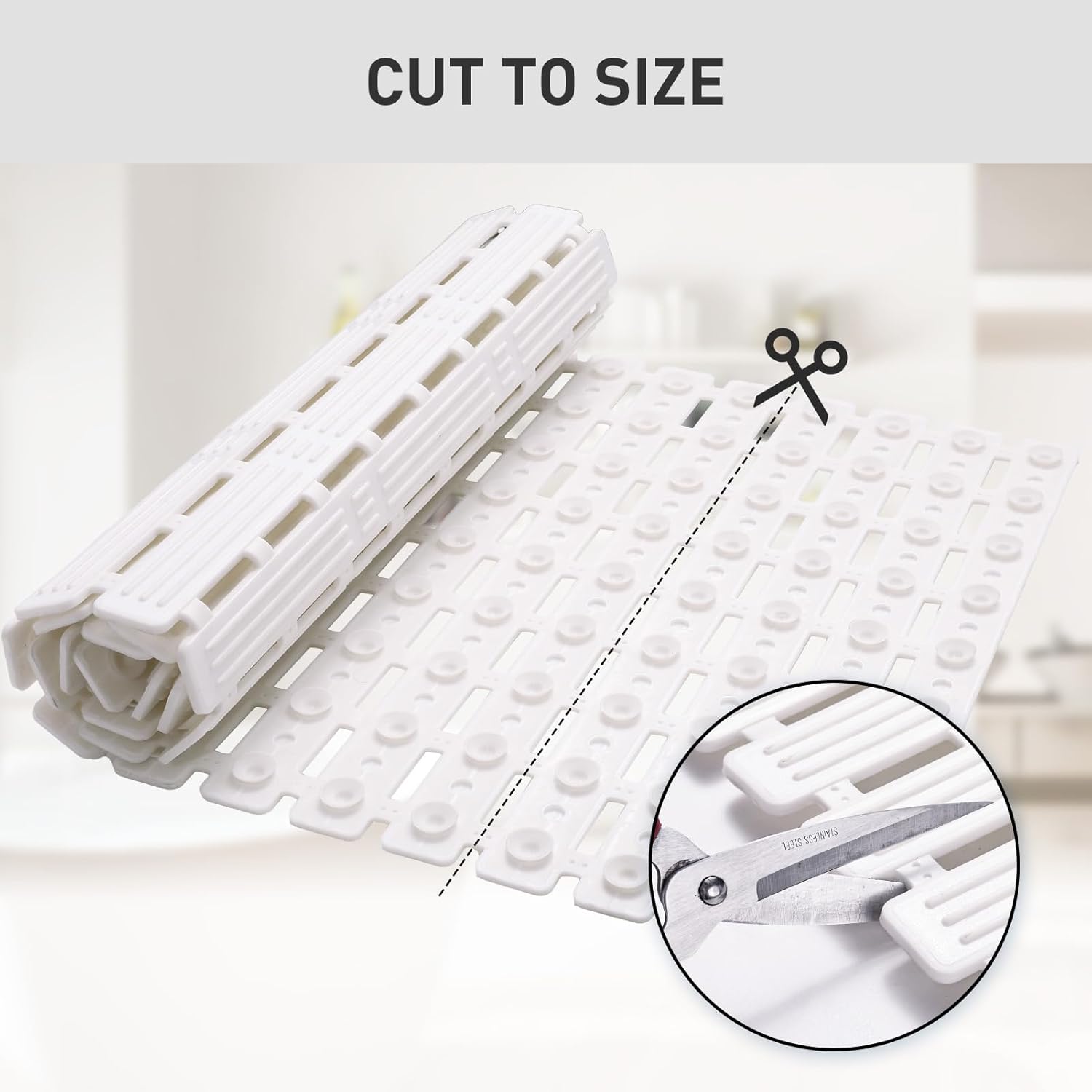 XIYUNTE Non Slip Shower Mat - 36x16 inches Cream White