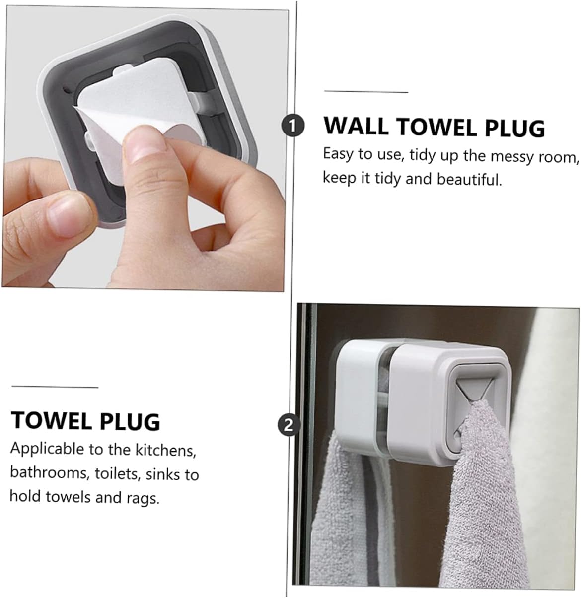 GLEAVI 4Pcs Wall Mounted Towel Racks No Drill Design