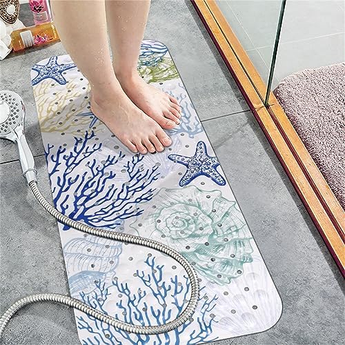 Topotdor Starfish Coral Bath Mat Non-Slip 40x16 Inch
