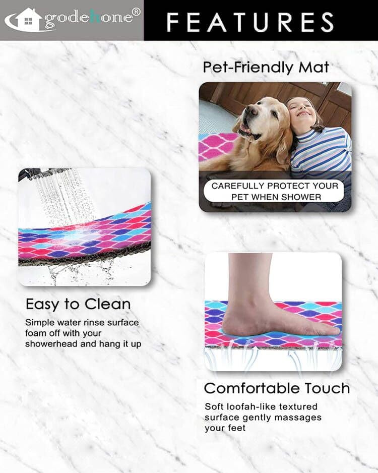 Non-Slip Bathtub Mat with Drainage Holes 15736 Inch