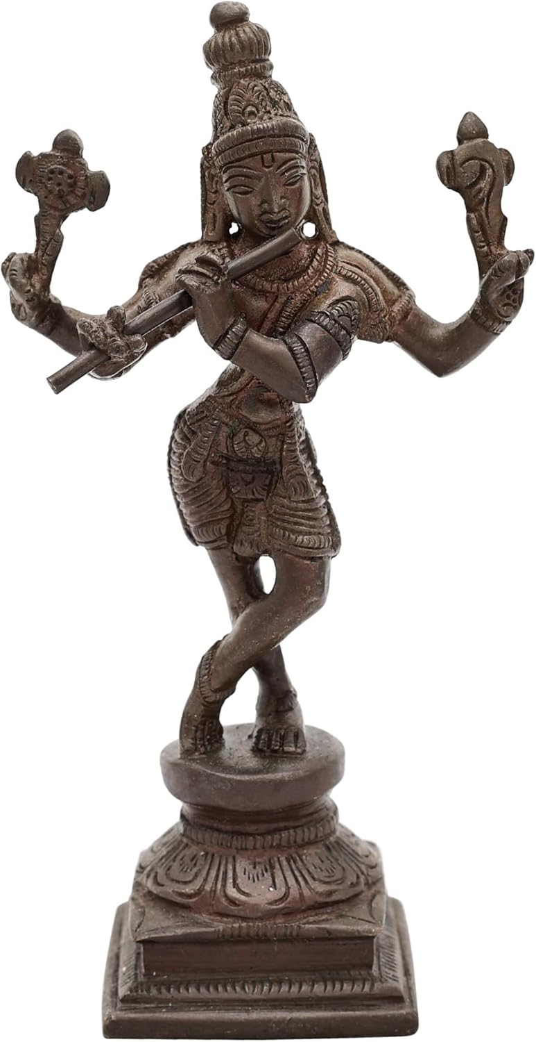 Brass Krishna Cosmic Form Statue Pooja Decoration