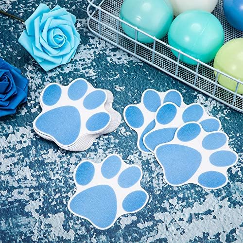 20 Piece Non-Slip Paw Print Bath Treads Blue