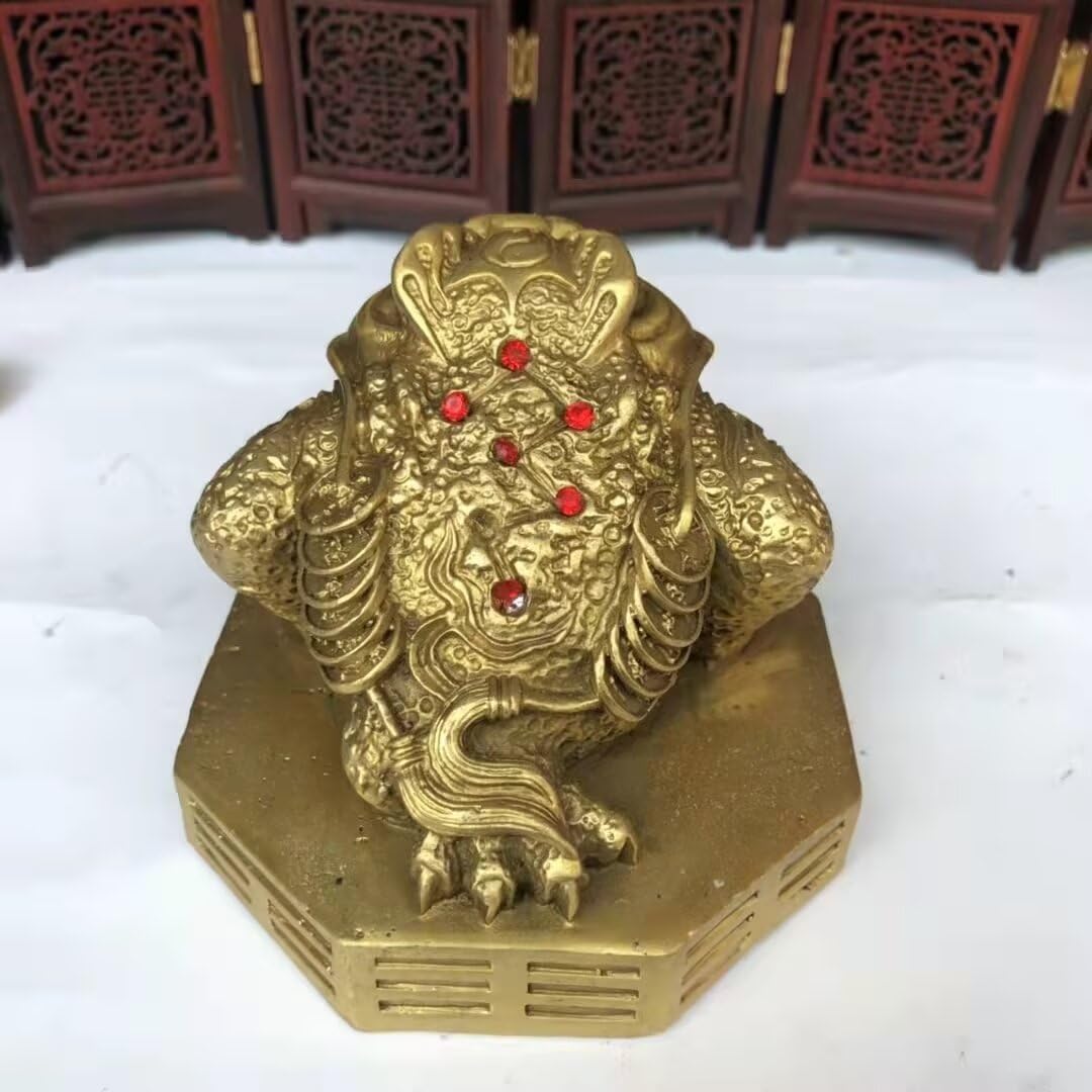Julrybox Feng Shui Money Frog Brass Statue 3 Legs