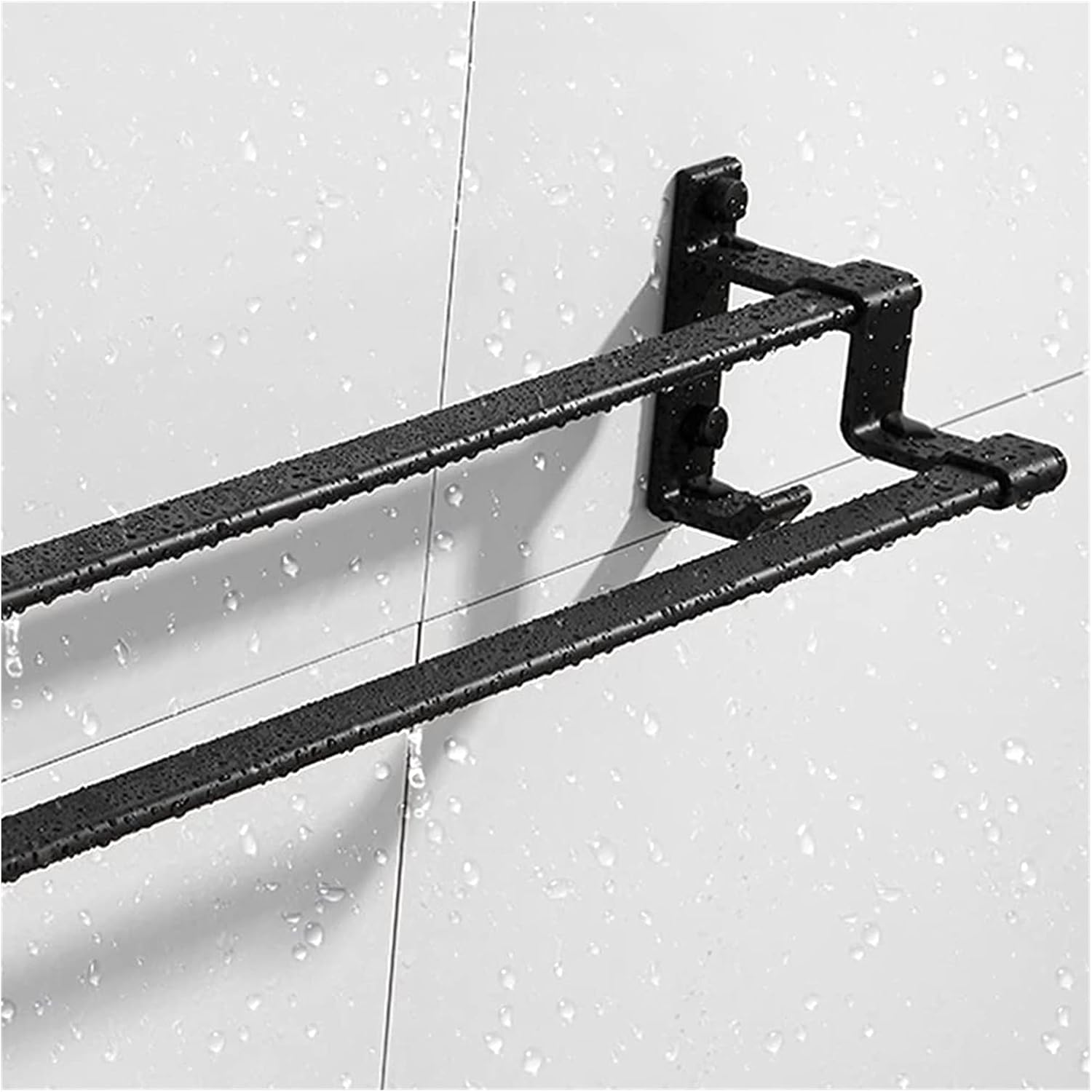 ALDEPO 3-Tier Matte Black Towel Rack Wall Mount