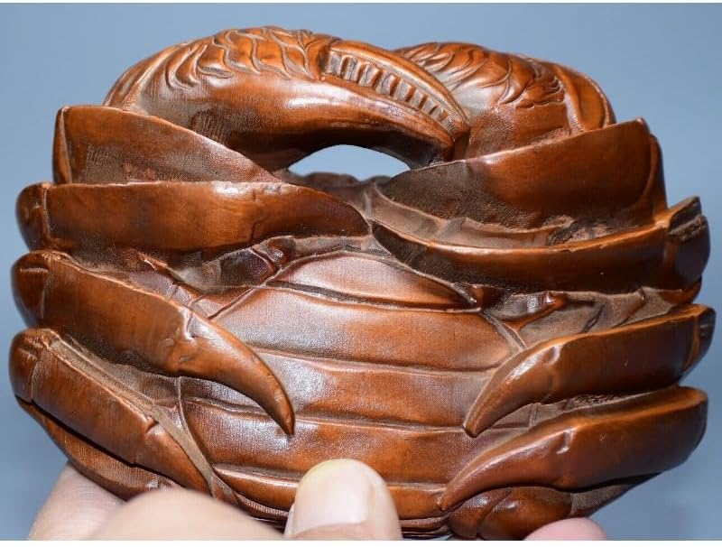 Lovable Mother Crab Statue - Handcrafted Boxwood Decor