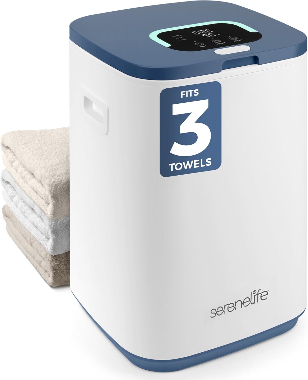 SereneLife Towel Warmer Bucket With Timer - 23L 2 Towels Blue