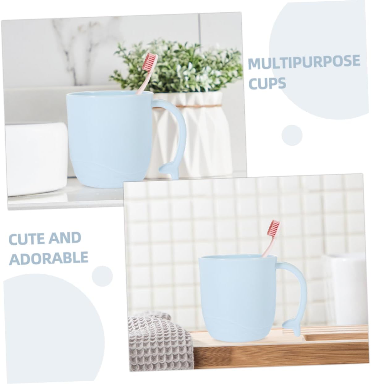 2pcs Cartoon Toothbrush and Mouthwash Cups for Kids