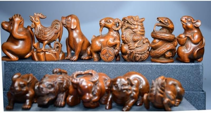 LimpaC Collection Boxwood Zodiac Animal Statues Set