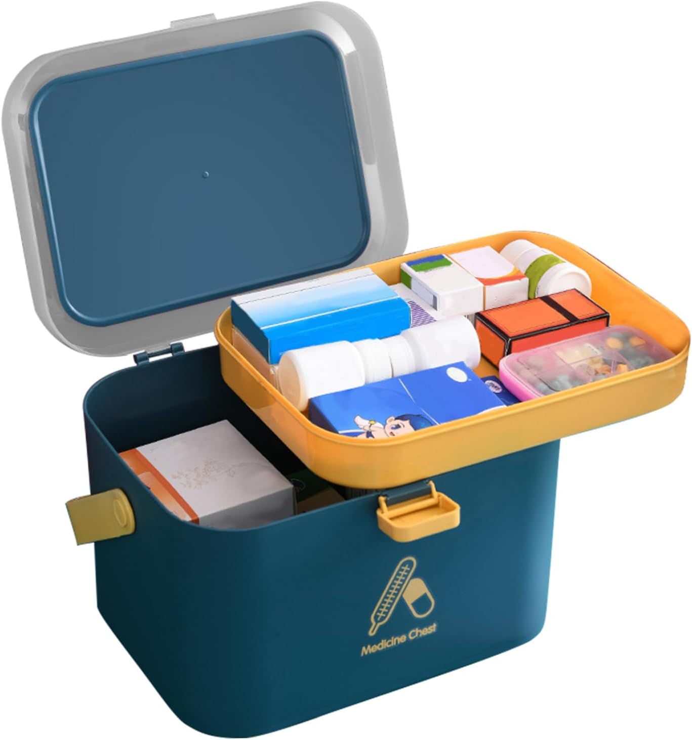 Portable Medicine Cabinet with Lock and Handle