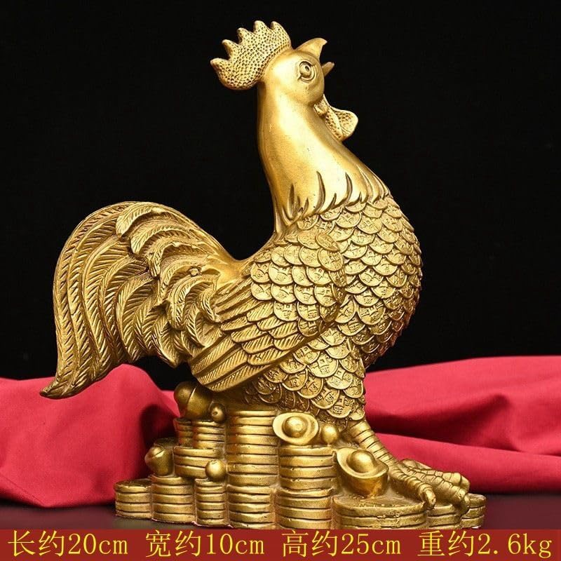 Ecqizer Feng Shui Chinese Golden Chicken Statue
