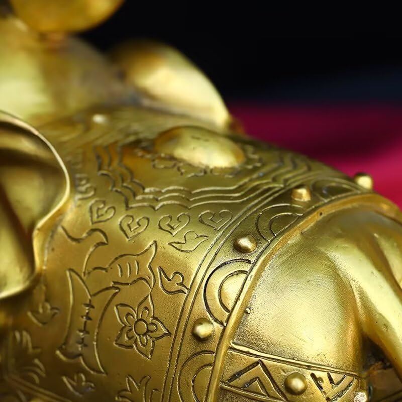 Brass Elephant Feng Shui Figurine Decor