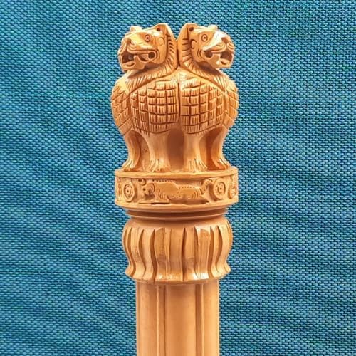 Samyuktha Wooden Ashoka Stambh 6 Inch Decor Showpiece