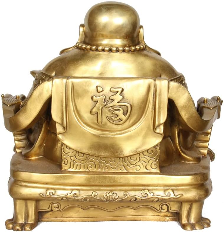 Usoway Decorative Bronze Figurine - Dragon Throne Buddha