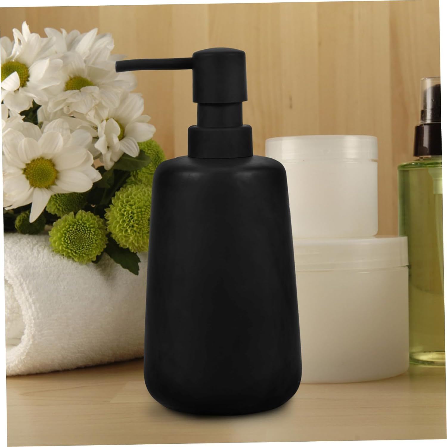 FRCOLOR Ceramic Lotion Dispenser Durable Refillable Soap Shampoo Bottle