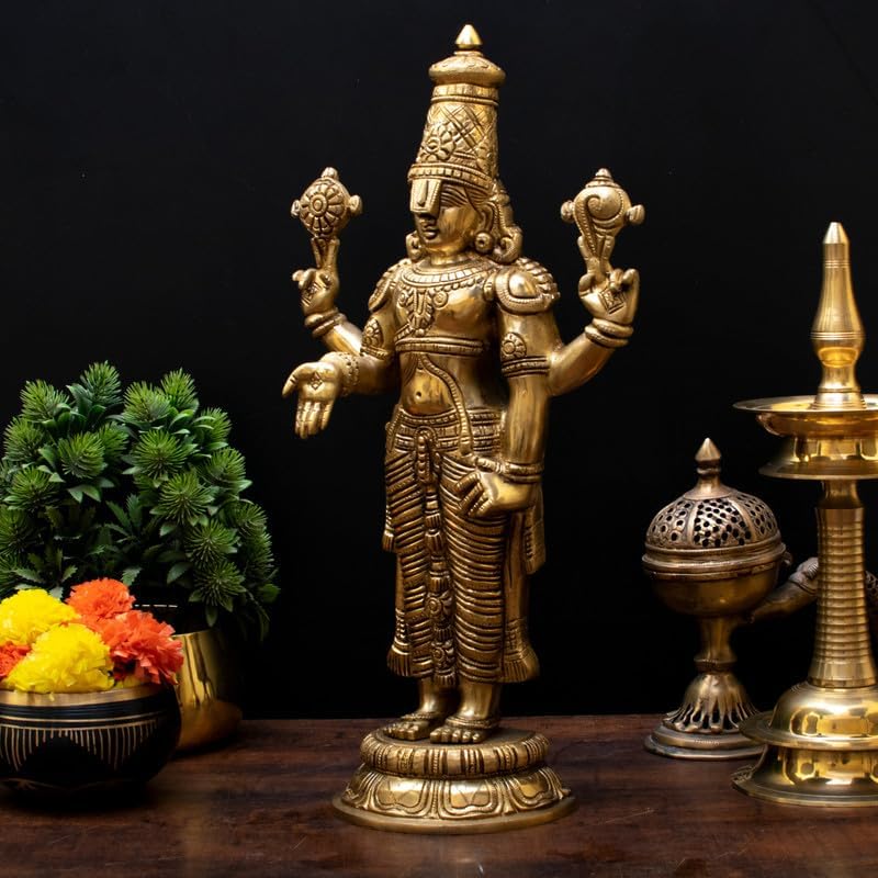 Statuestudio Brass Tirupati Balaji Idol for Home Temple
