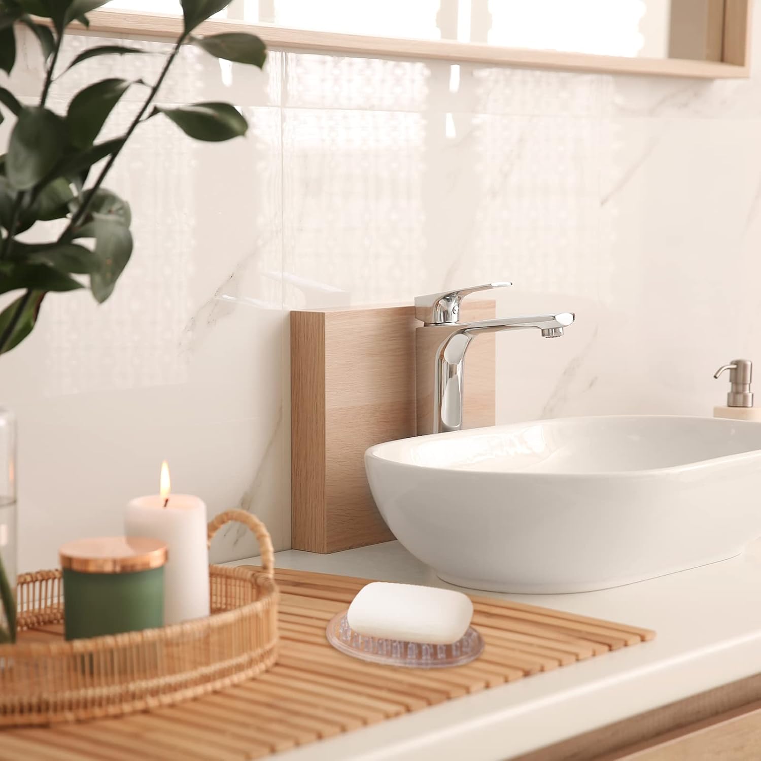 Yoande Clear 2Pc Plastic Soap Dish with Drain Holes