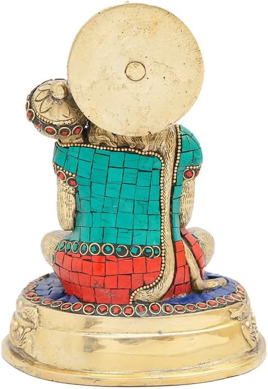 Statuestudio Sitting Hanuman Idol 7 Inch Brass Statue