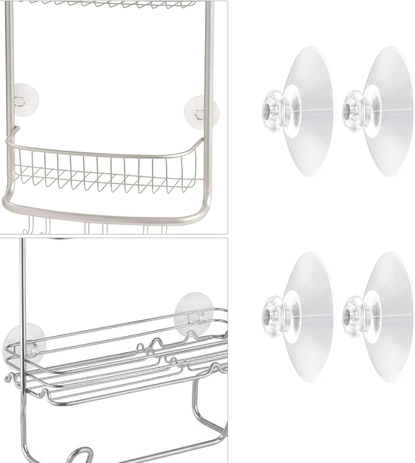 KPPTYTY Shower Caddy Suction Cups 2 Inch Clear 4PCS Universal Fit