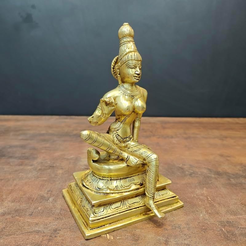 Statuestudio Antique Seated Parvati Brass Statue 85 Inch