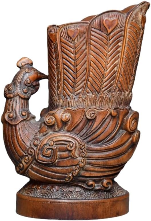 LimpaC Handcrafted Boxwood Phoenix Statues Decor