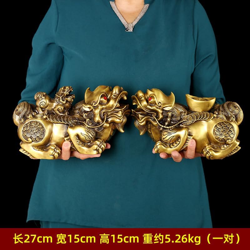 Usoway Golden Brass Wealth Dragon Figure