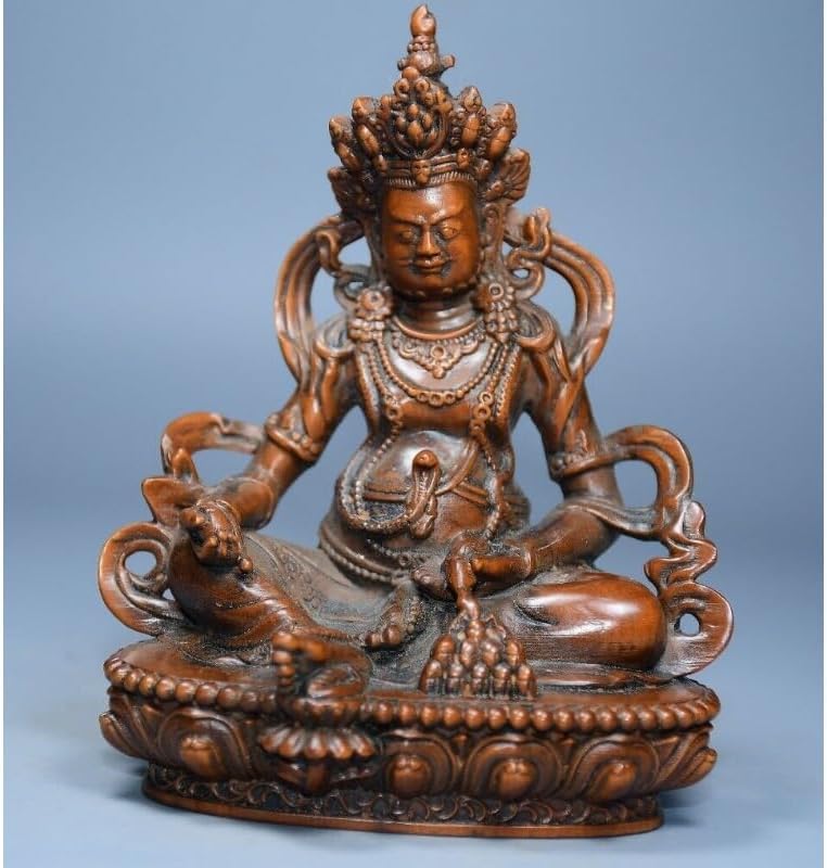 Handcrafted Boxwood Wealth God Statue for Home Decor