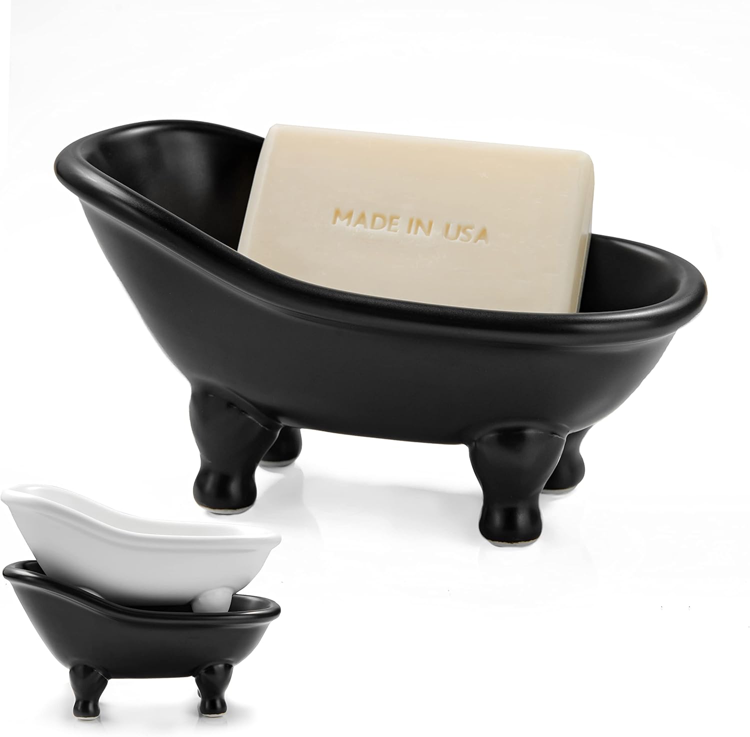 1piece 56 Inch Black Ceramic Soap Dish