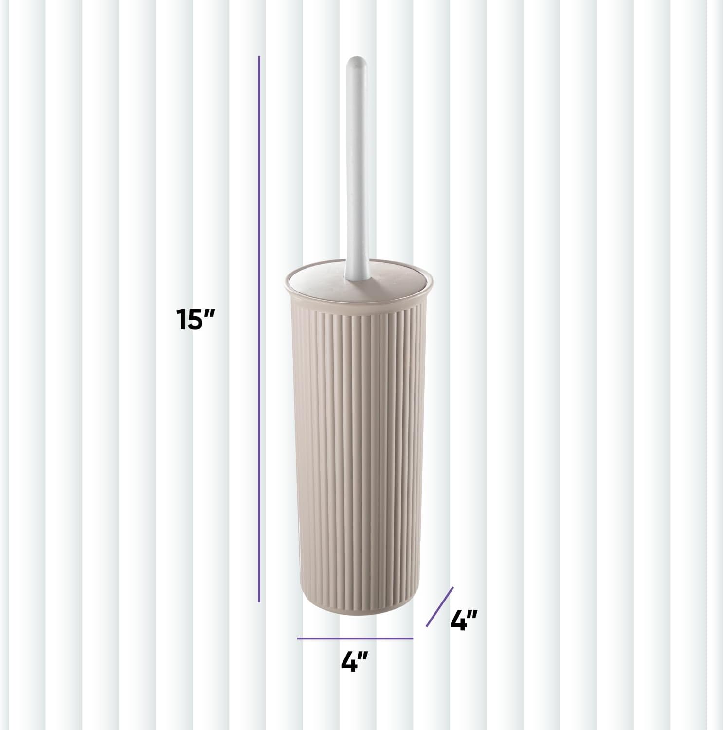 Superio Decorative Toilet Brush Set Taupe 2 Pack