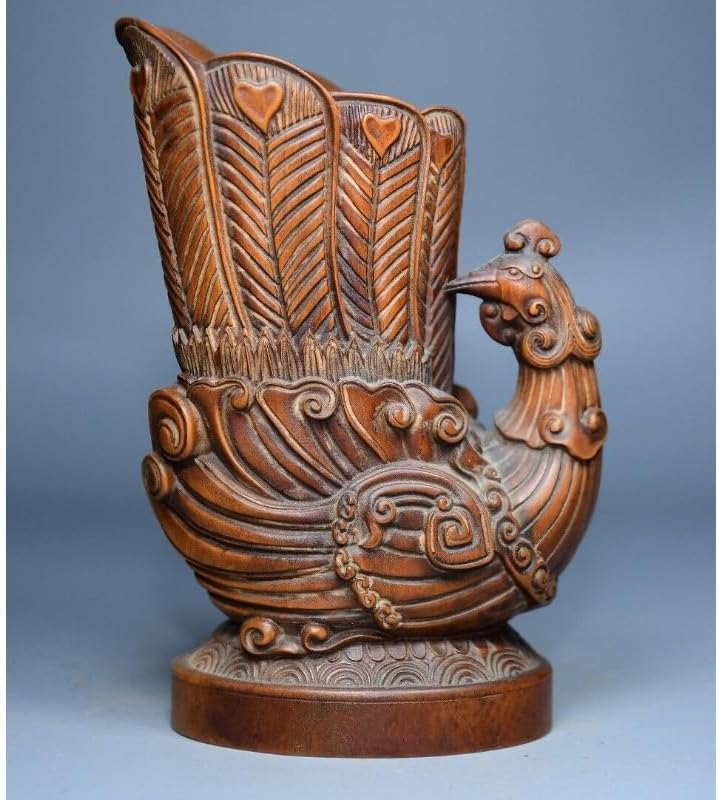 LimpaC Handcrafted Boxwood Phoenix Statues Decor