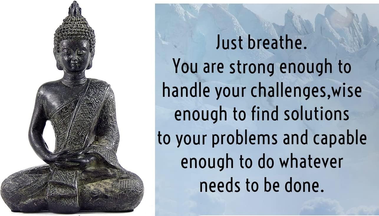 Bellaa Buddha Statue Meditation Dhyana Mudra Sitting Decor Sculpture