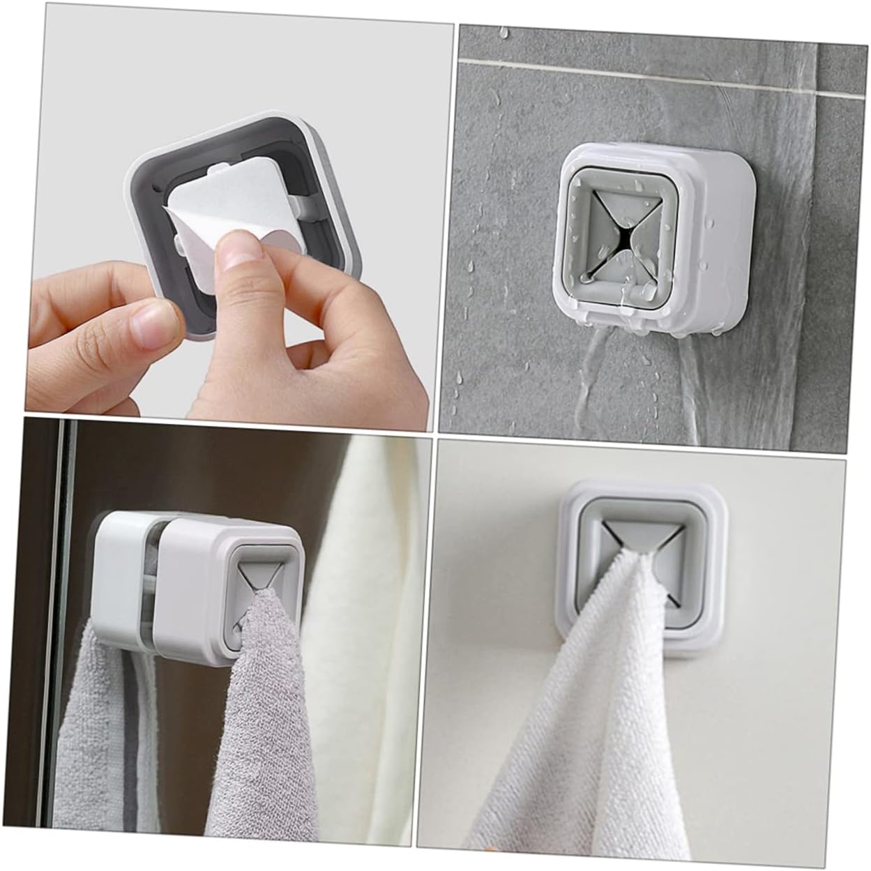 GLEAVI 4Pcs Wall Mounted Towel Racks No Drill Design