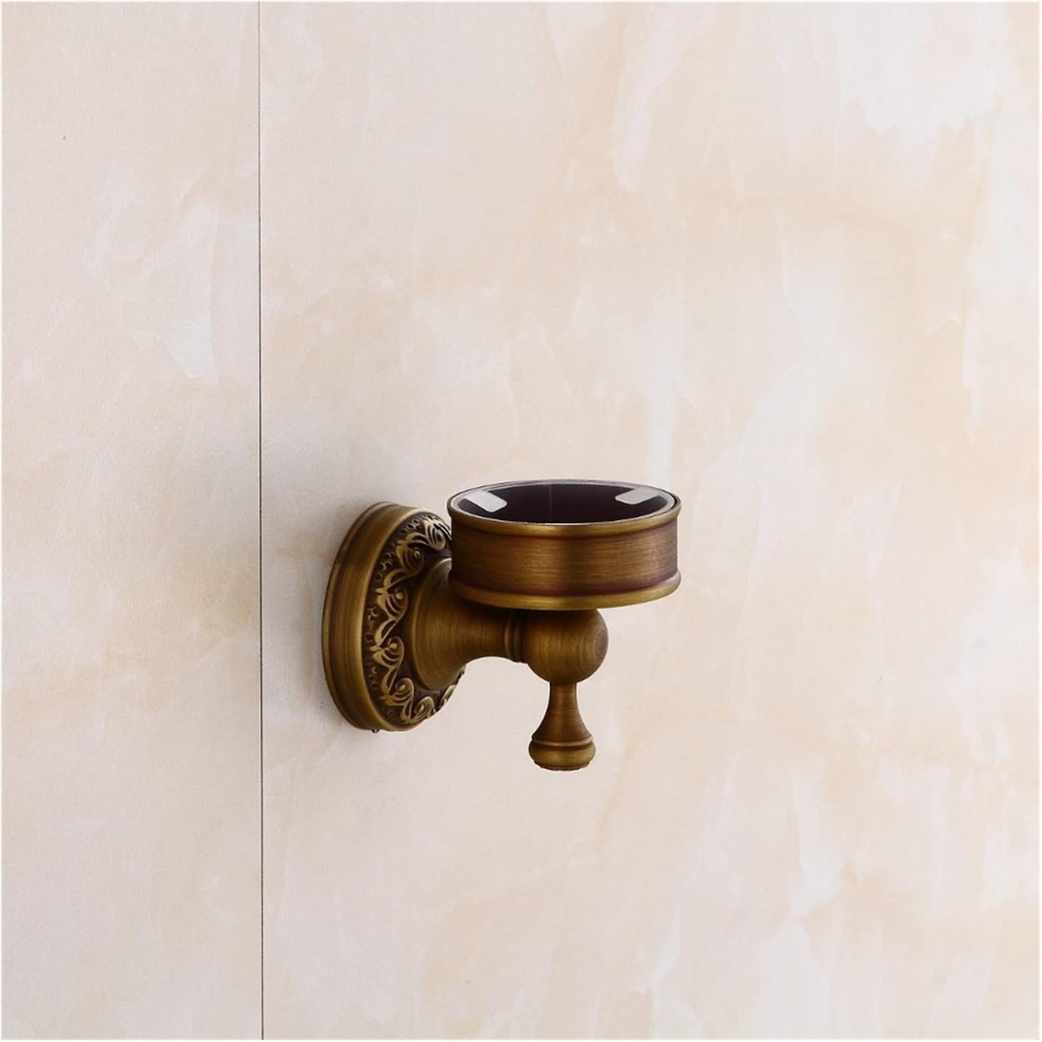 Toilet Brush Holder with Suction Base - Antique
