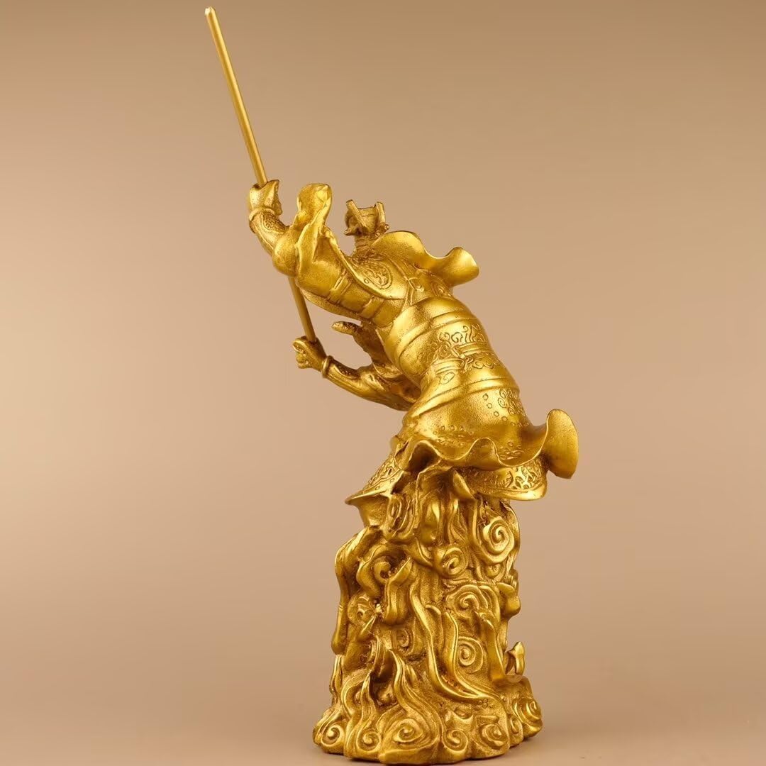 Chinese Brass Monkey King Statue Wukong Figurine Decor