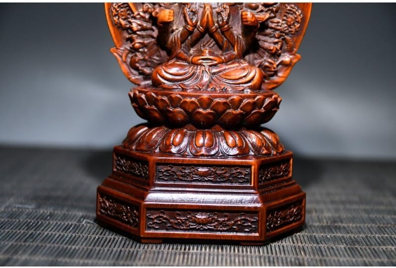 Handmade Boxwood Kwan-Yin Statue for Home Decor