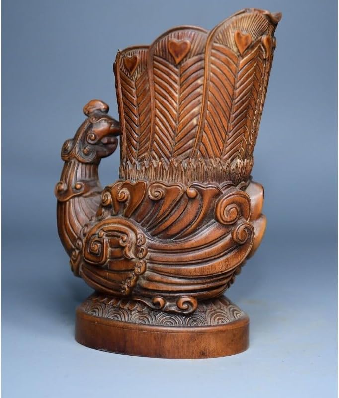 LimpaC Handcrafted Boxwood Phoenix Statues Decor