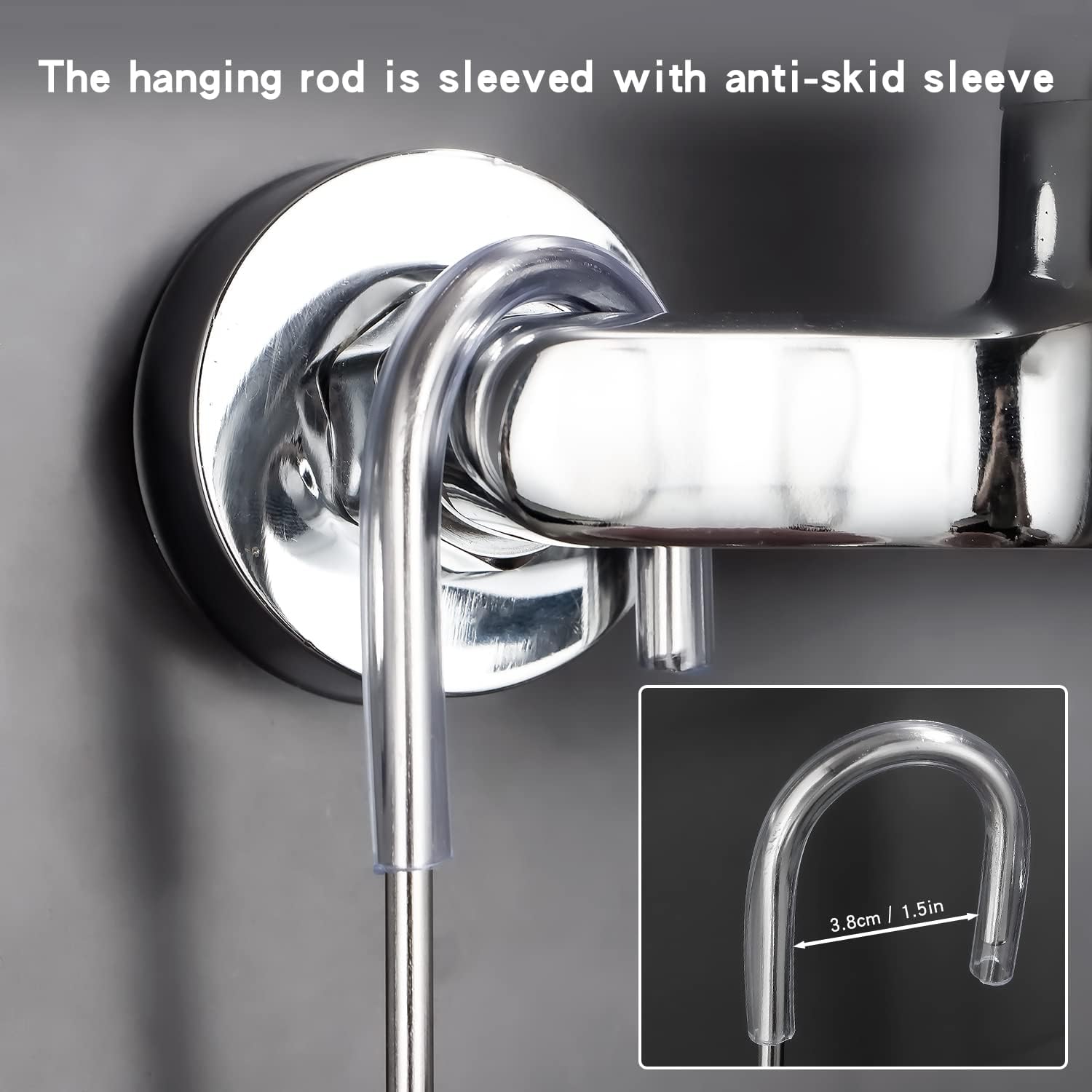 304 Stainless Steel Hanging Shower Rack with Rotatable Hooks