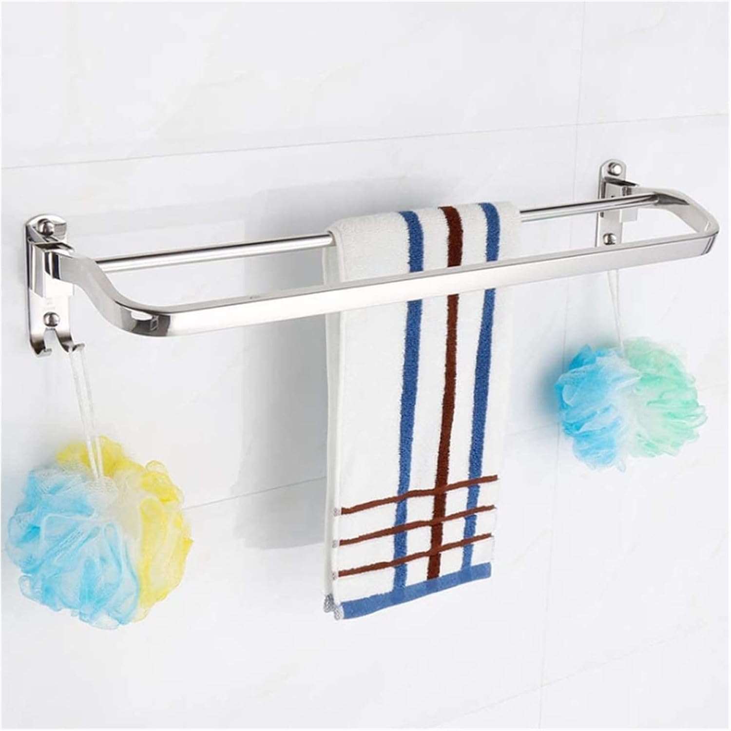 ALDEPO Towel Rail Shelf - 50Cm Wall Mounted Stainless Steel Towel Rack
