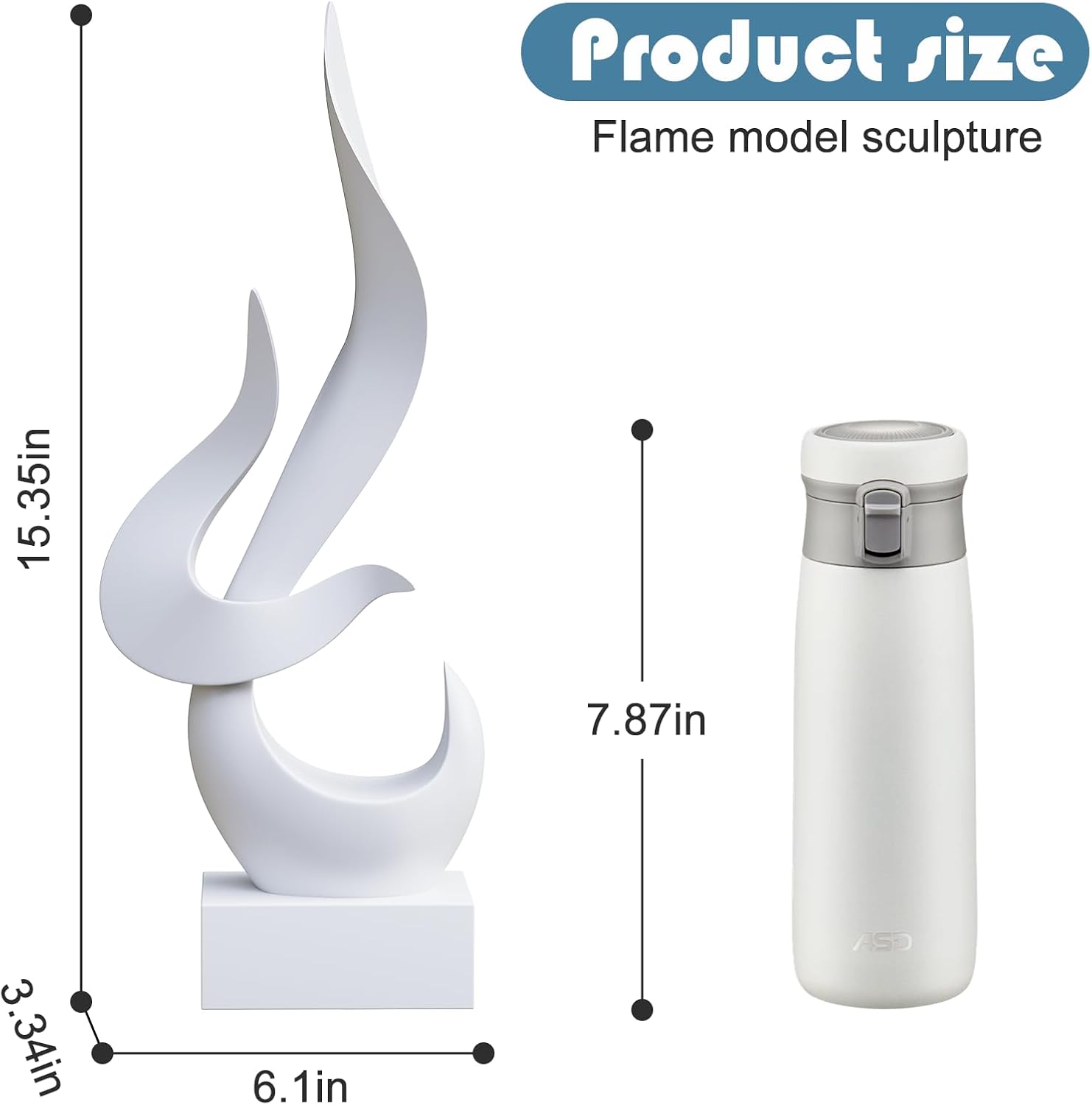 Dosker White Flame Sculptures Home Decor