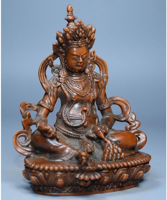 Handcrafted Boxwood Wealth God Statue for Home Decor