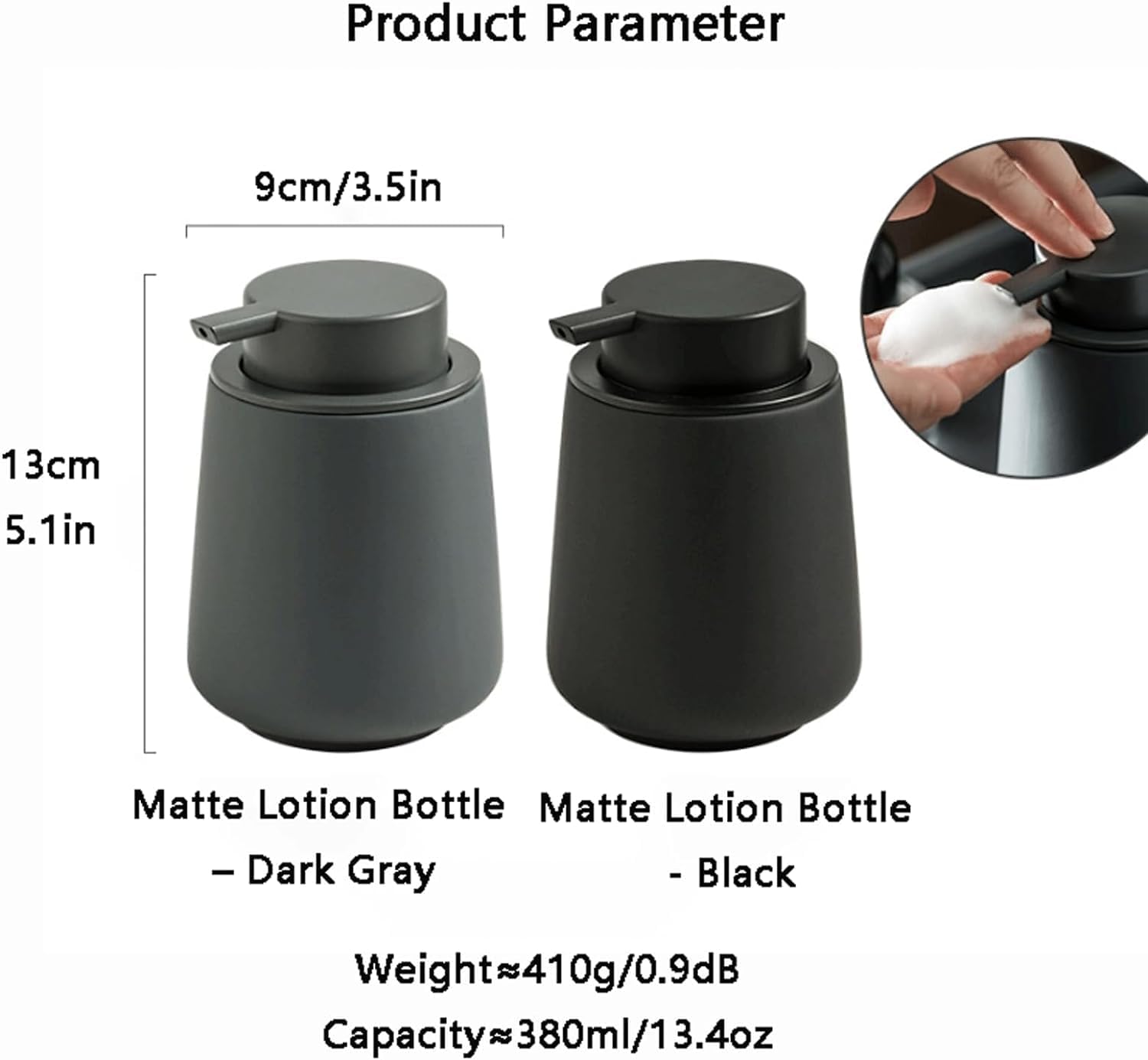 380ml Liquid Foaming Hand Soap Dispenser for Kitchen Bathroom