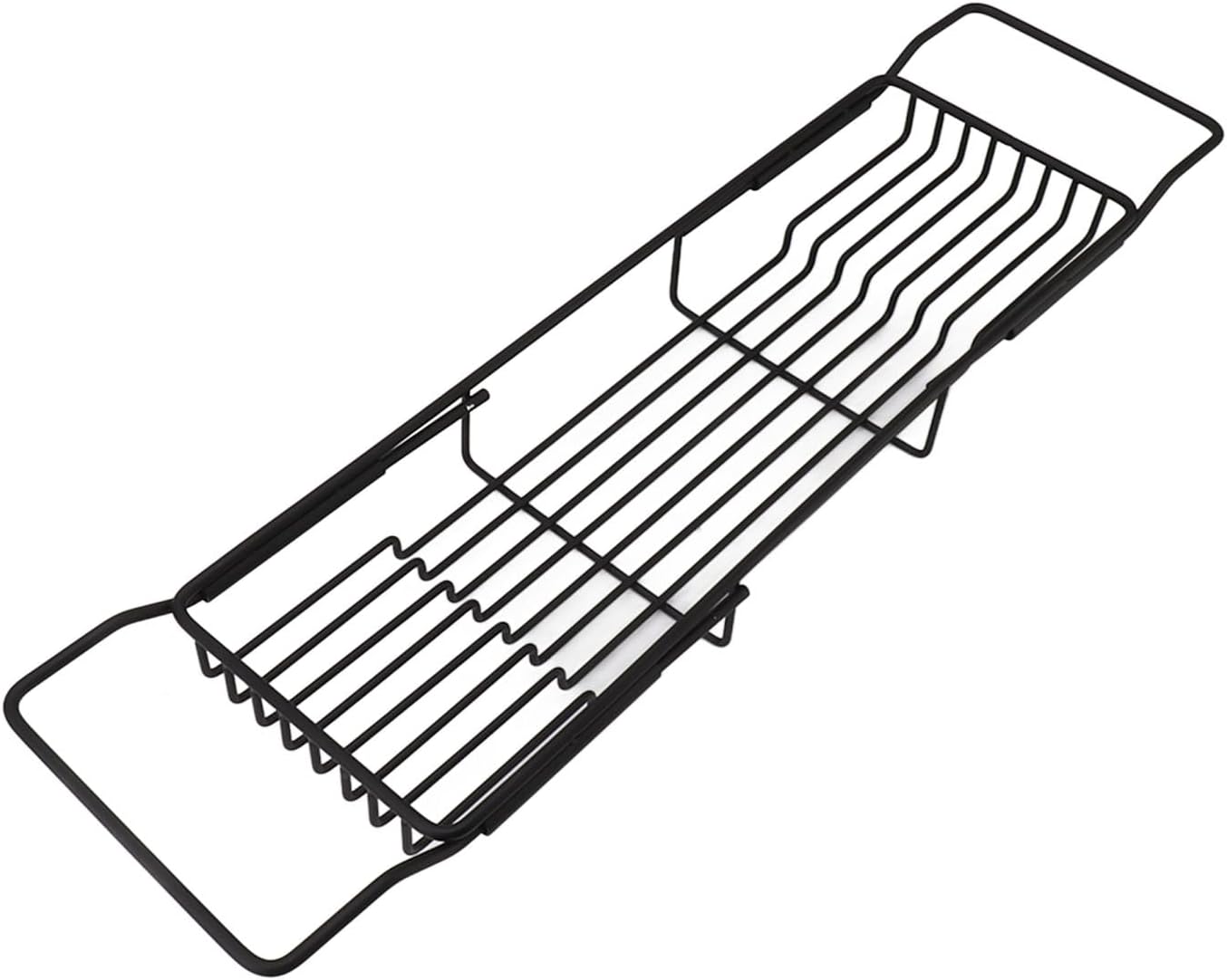 Fafeicy Metal Marble Bathtub Tray with Anti-Slip Retractable Shelves
