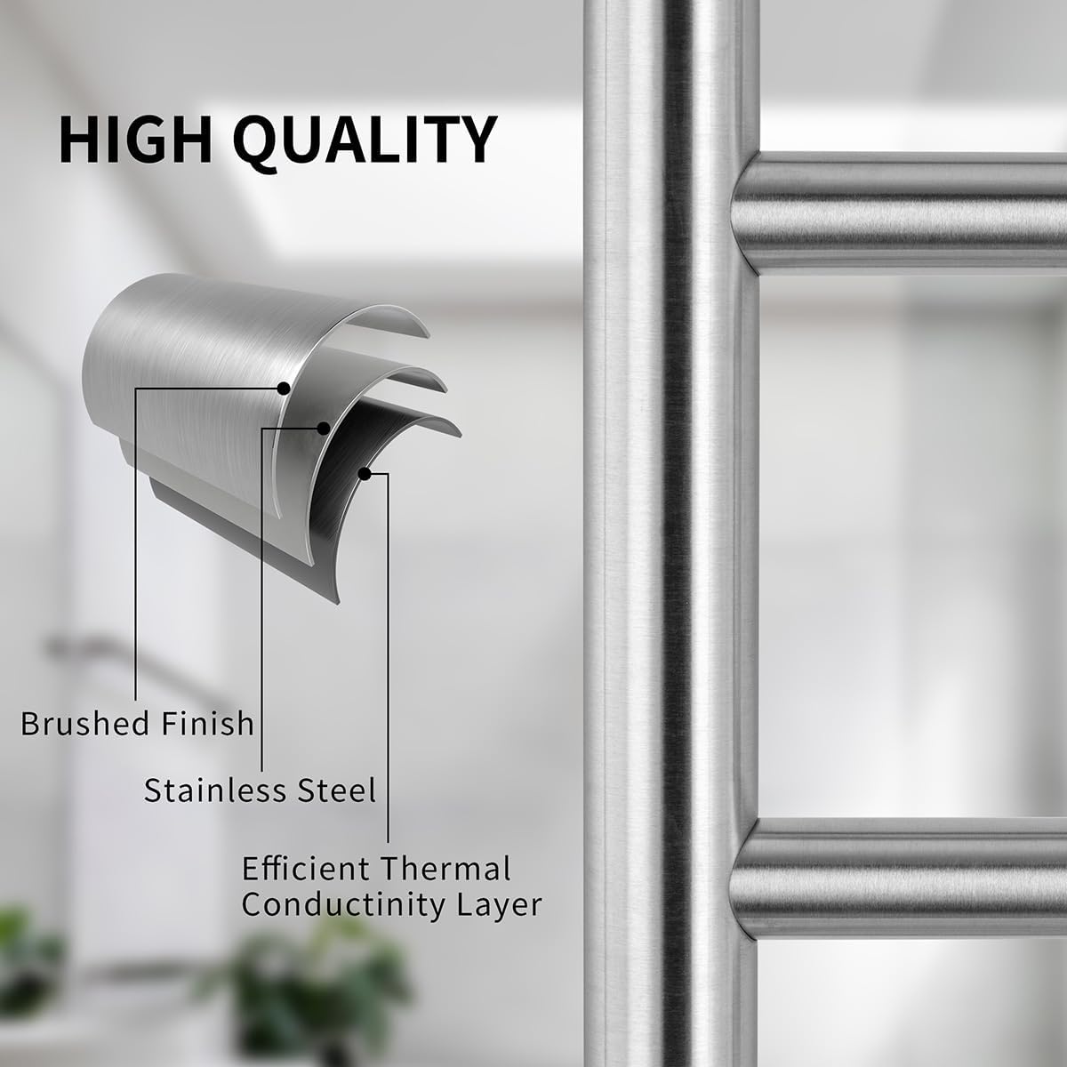 NORTTA Wall Mounted Towel Warmer 12 Bars with Plug-in and Hardwired Options