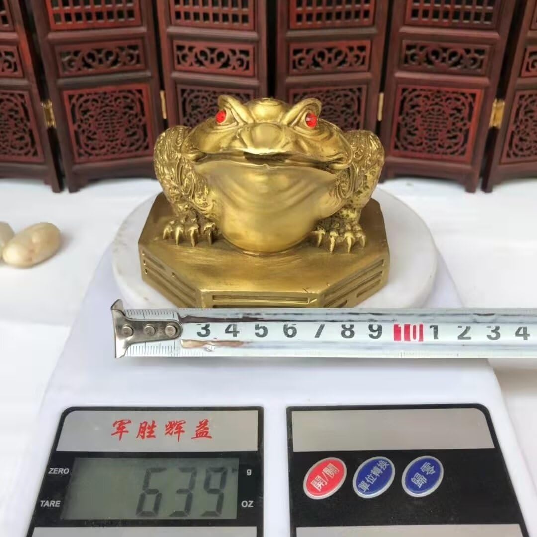 Julrybox Feng Shui Money Frog Brass Statue 3 Legs