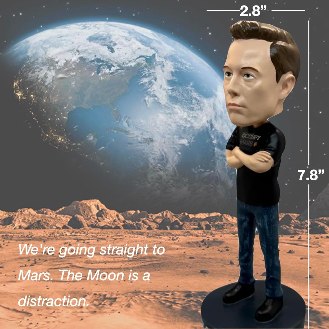 Elon Musk Bobblehead - 8 Inches Tall Premium Polyresin Collectible Statue