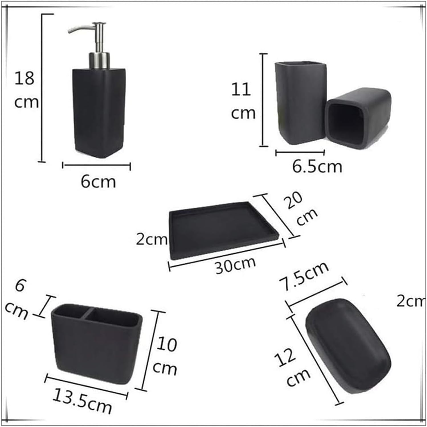 WZBNHYU 5-Piece Bathroom Accessory Set with Marble Pattern