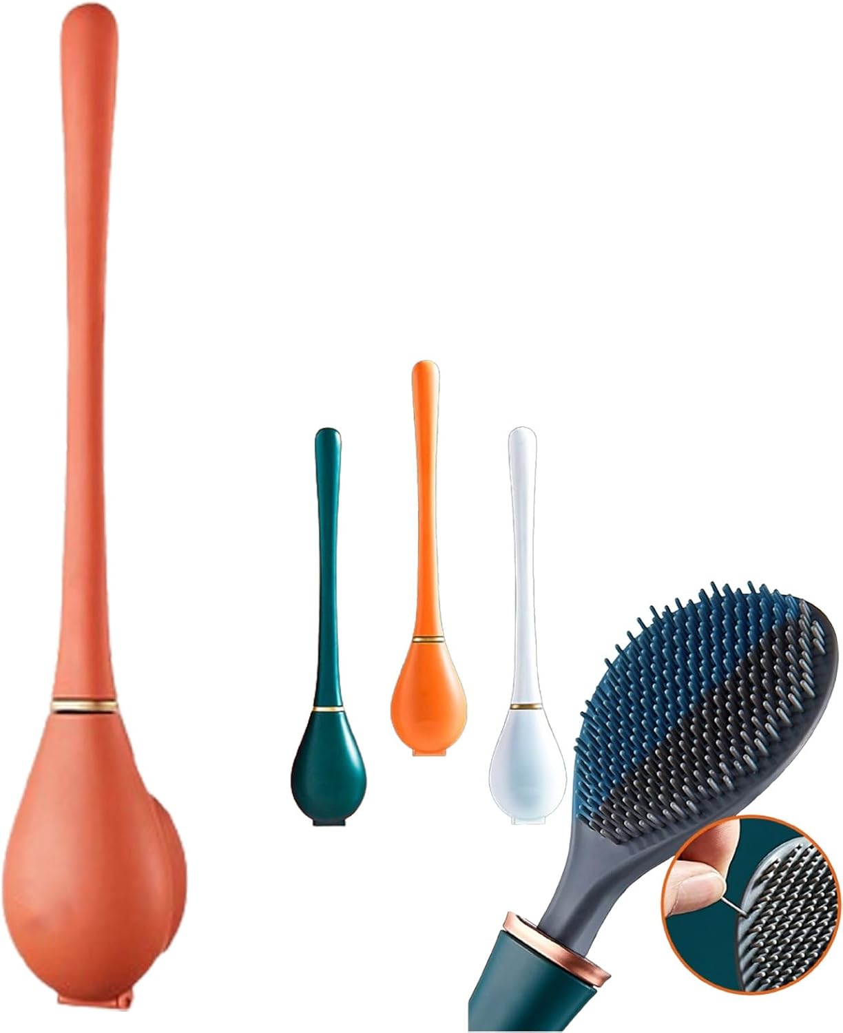 Modern Flexible Silicone Toilet Brush with Holder Set