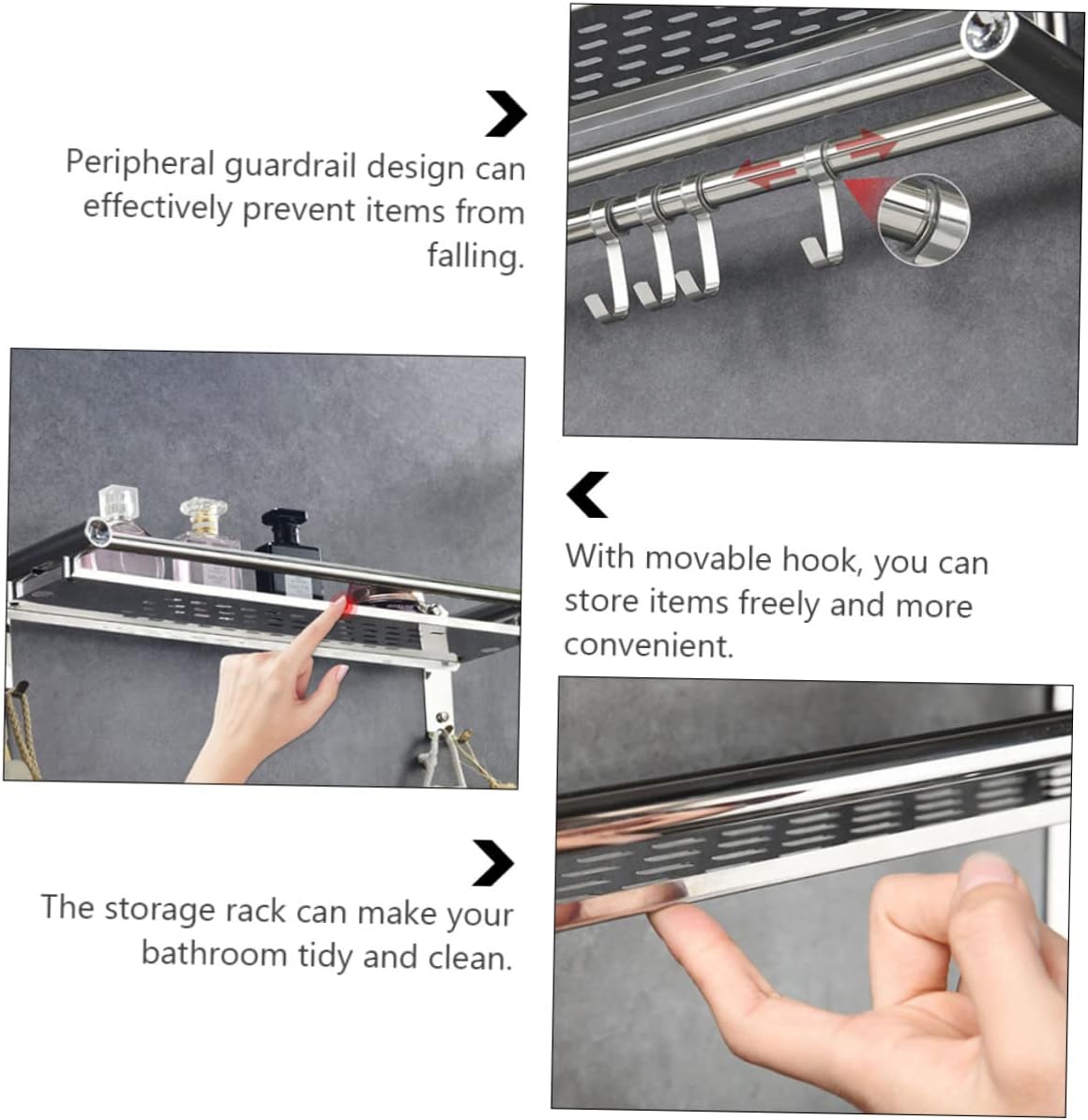 Cabilock Stainless Steel Storage Rack Over Toilet No Drilling 1