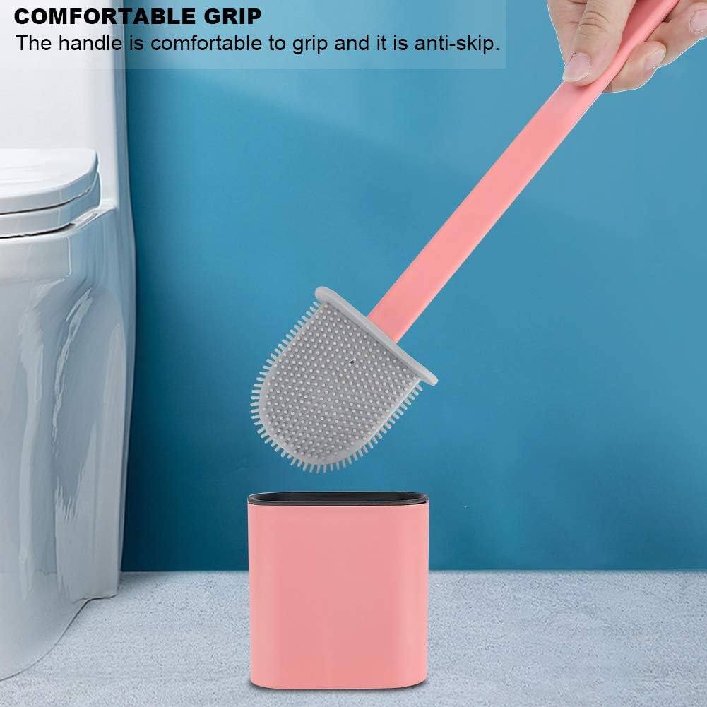 Agatige Toilet Brush with Holder 140x39x17in Pink