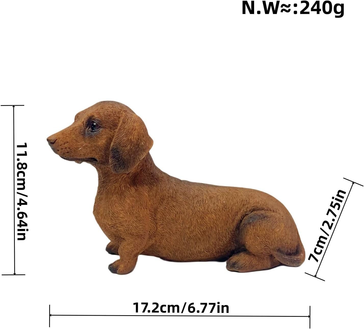 Brown Simulated Sausage Dog Resin Figurine Ornament