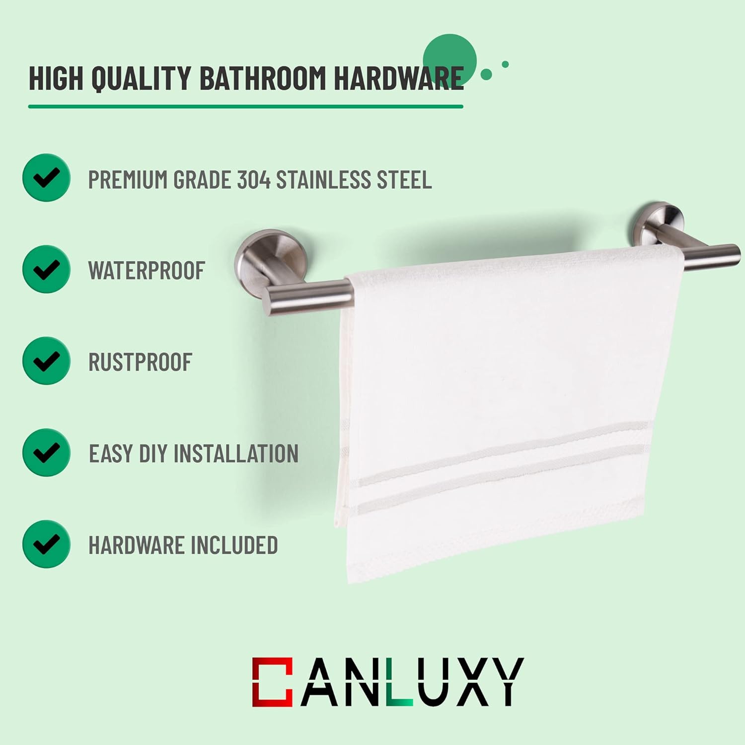 CANLUXY Stainless Steel Towel Bar 1575 Inch Wall Mounted
